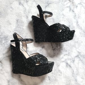 Steve Madden Glitter Sequin Platform Wedges